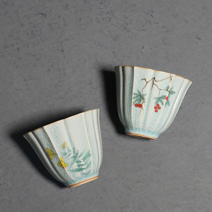 Buddha Stones Pigwa Dereń Głóg Powój Ceramiczny Filiżanka Do Herbaty Kung Fu