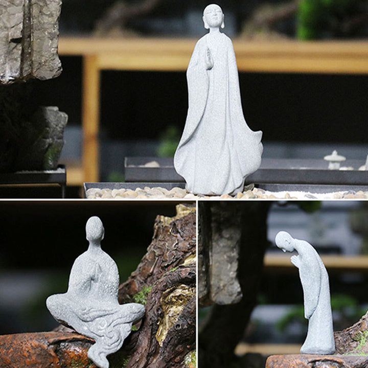 Buddha Stones Medytacja Budda Mnich Spokój Dekoracja Domu