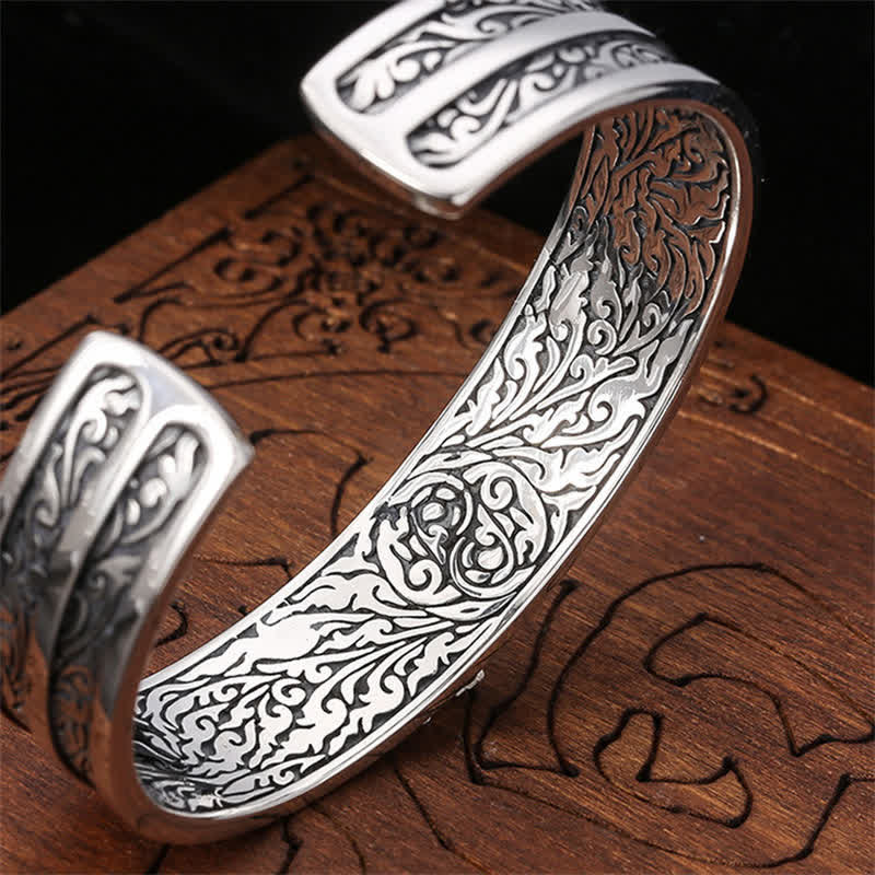 Bransoletka z Buddha Stones 925 ze srebra próby 925 z grawerowanym napisem Vajra Dorje, mocą duchową