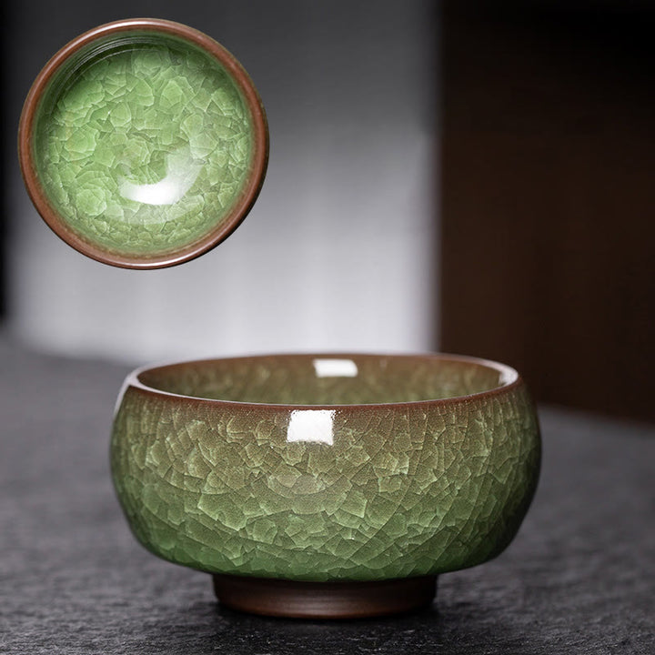 Buddha Stones Chiński Zielony Lodowy Wzór Pęknięcia Jianzhan Zmiana Pieca Porcelanowa Filiżanka Do Herbaty Kung Fu