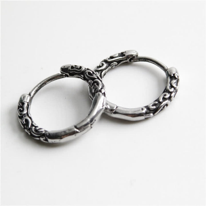 Kolczyki Buddha Stones Viking Celtic Hoop Titanium Steel Balance