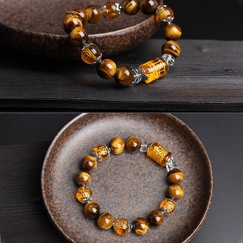 Bransoletka z Buddha Stones Tiger Eye Fortune Prosperity
