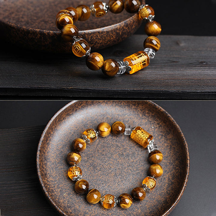 Bransoletka z Buddha Stones Tiger Eye Fortune Prosperity