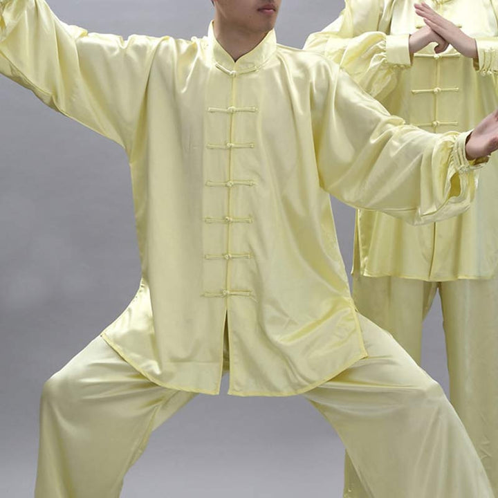 Buddha Stones Prosty wzór Medytacja Modlitwa Duchowy Zen Tai Chi Qigong Praktyka Unisex Zestaw Ubrań - Jasnożółty - 3XL - ODPOWIEDNIE DLA USA/ UK/AU/ EU- 2XL - image 17