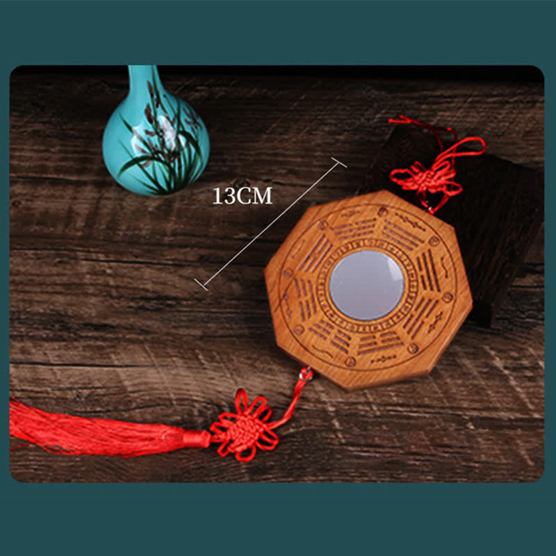 Feng Shui Bagua Mapa Peach Wood Monety Pięciu Cesarzy Chińskie Węzły Równowaga Mapa Energii Lustro - image 11