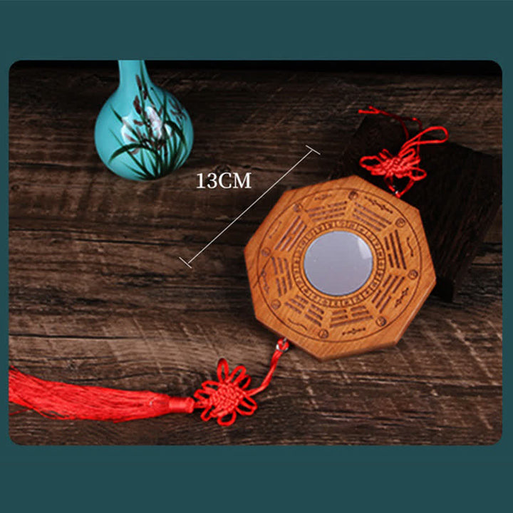 Feng Shui Bagua Mapa Peach Wood Monety Pięciu Cesarzy Chińskie Węzły Równowaga Mapa Energii Lustro - image 11