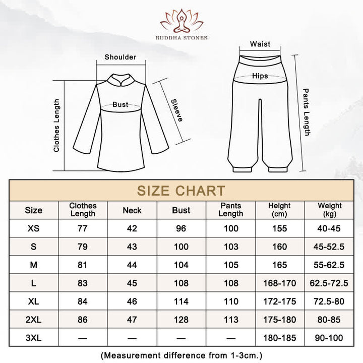 Buddha Stones Kwiat Lotosu Wzór Liści Tai Chi Medytacja Modlitwa Duchowa Praktyka Zen Odzież Damska Zestaw - image 5