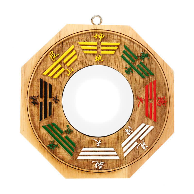 Feng Shui Bagua Mapa Peach Wood Równowaga Energii Lustro - Lustro wklęsłe mapy Bagua-10 cm - image 3