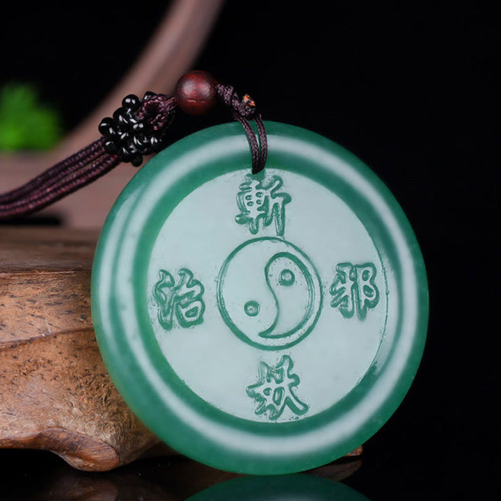 Naszyjnik z wisiorkiem Buddha Stones Green Aventurine Yin Yang Balance - image 2