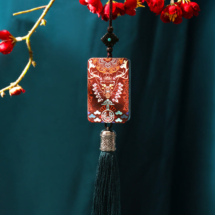 Buddha Stones ręcznie robione łosie jelenie drewno hebanowe równowaga frędzle samochód wiszący dekoracja