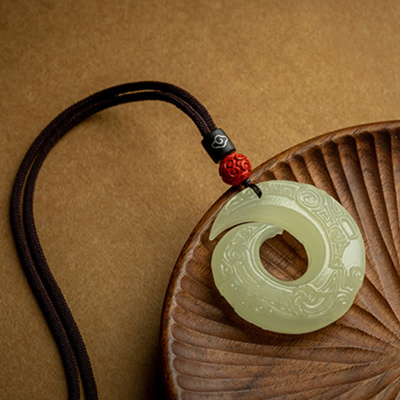 Buddha Stones Klamra Pokoju Jade Mały Liść Czerwony Sandałowiec Cynober Agat Naszyjnik Szczęścia Wisiorek