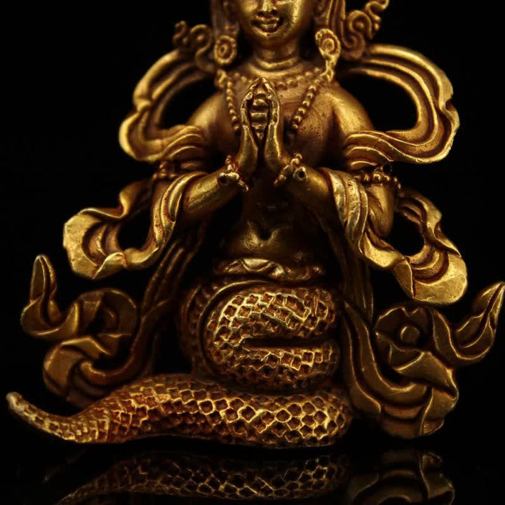 Bodhisattwa Nagarjuna Ochrona Miedziana Dekoracja Statuetki - image 9