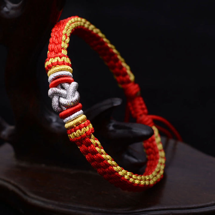 Buddha Stones Kolorowa Lina Prawdziwa Miłość Węzeł Szczęścia Bransoletka Ręcznie Robiona