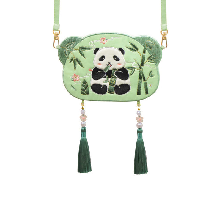 Haft Buddha Stones Szczęśliwa Panda Kot Shiba Inu Jeleń Królik Lis Kwiat Urocze Zwierzę Hanfu Torba Torebka Crossbody Torba Na Ramię