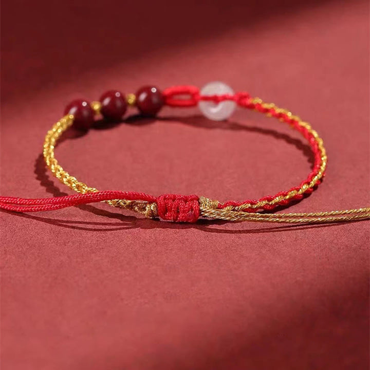 Bransoletka z zapięciem Peace Buckle z Buddha Stones Natural Cinnabar Jade