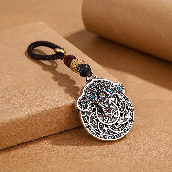 Buddha Stones Peonia Kwiat Miedziana Moneta Brelok Pomyślny Bogactwo
