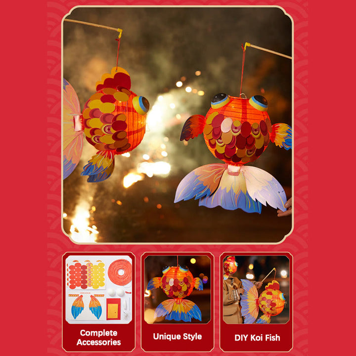 Buddha Stones DIY Powodzenia Koi Ryba Papierowa Lampa Latarnia Święto Środka Jesieni Dziecko Dzieci Dekoracja Latarni