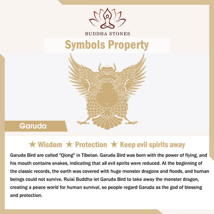 Buddha Stones 925 Srebro Sterling Tybetański Ptak Garuda Naszyjnik Mądrość Wisiorek