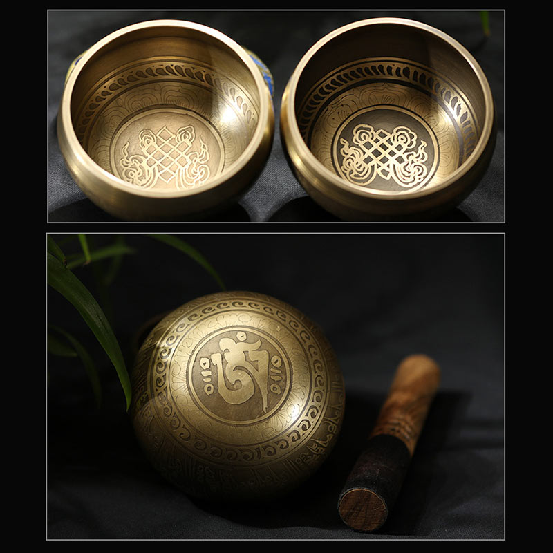 Buddha Stones Tybetańska misa dźwiękowa do medytacji, ręcznie robiona do uzdrawiania i uważności, zestaw mis śpiewających - image 8