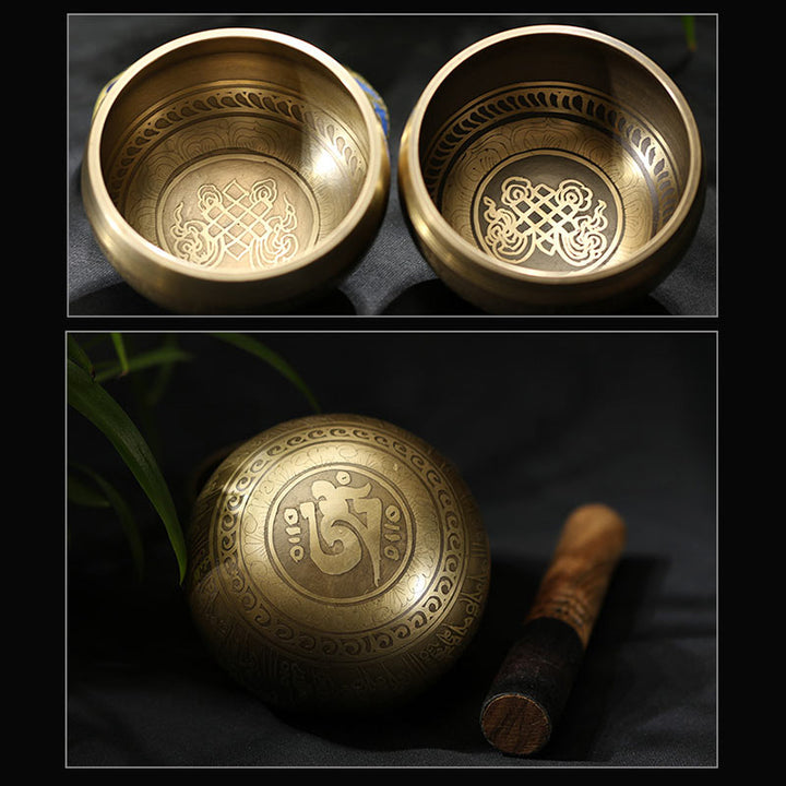 Buddha Stones Tybetańska misa dźwiękowa do medytacji, ręcznie robiona do uzdrawiania i uważności, zestaw mis śpiewających - image 8