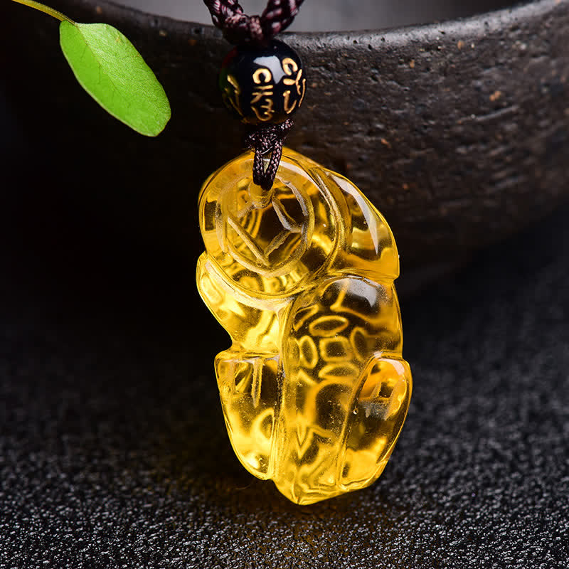 Buddha Stones FengShui Cytryn PiXiu Naszyjnik Bogactwo Wisiorek - image 8