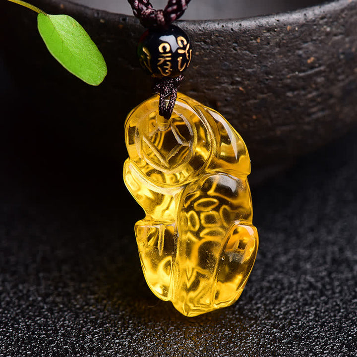 Buddha Stones FengShui Cytryn PiXiu Naszyjnik Bogactwo Wisiorek - image 8