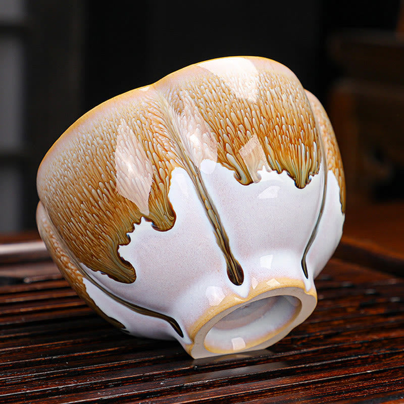 Buddha Stones 6 szt. Wzór płatków kwiatu śliwki Chiński Jianzhan Kiln Change Ceramiczny kubek do herbaty Kung Fu Kubek do herbaty Miska z pudełkiem prezentowym