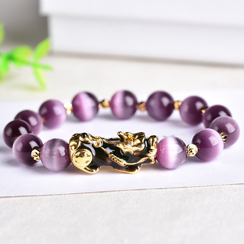 Bransoletka z Buddha Stones PiXiu Cat Eye Wealth