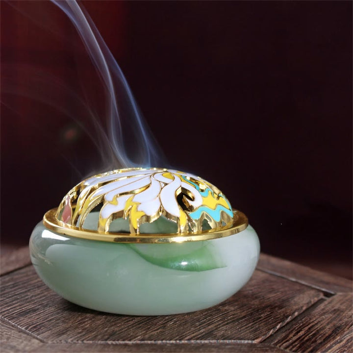 Buddha Stones Dziewięcioogoniasty Lis Liuli Kryształ Uzdrawiający Medytacja Kadzidło Palnik