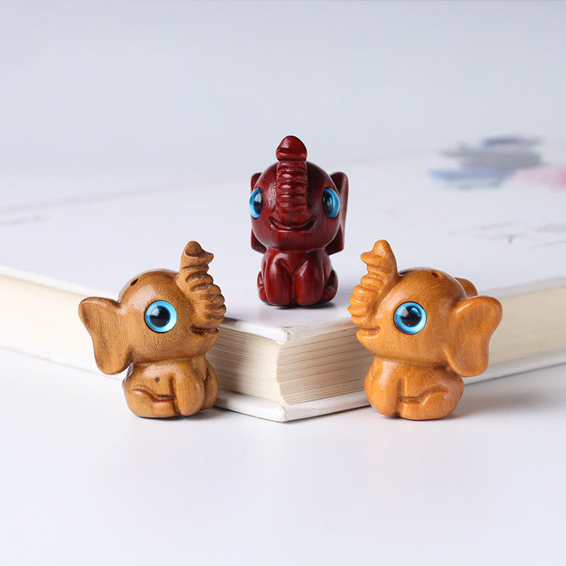 Buddha Stones sandałowe Małe liście Czerwone drzewo sandałowe Zielone drzewo sandałowe Szczęśliwy mini słoń rzeźbiony ochrona dekoracja
