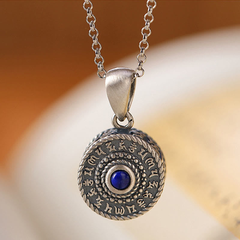 Naszyjnik z Buddha Stones ze srebra próby 925, Om Mani Padme Hum, lazurytem, ​​lapis lazuli, miłością i pokojem - image 1