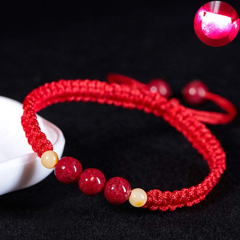 Bransoletka z czerwonego sznurka z Buddha Stones Cinnabar Blessing dla dzieci