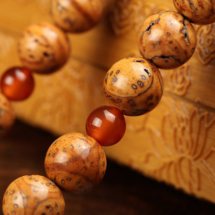 Bransoletka z Buddha Stones i nasion bodhi z tybetańskiej mądrości