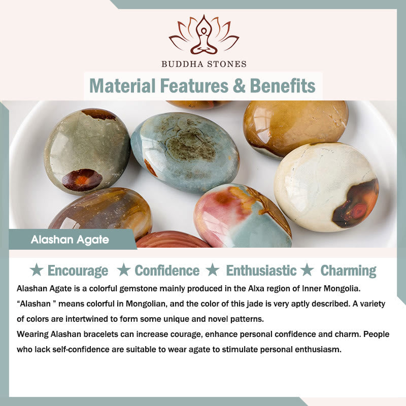 Naturalna bransoletka Buddha Stones Alashan Agate Kuka Seed Encourage