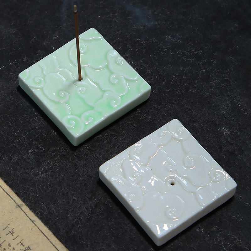 Buddha Stones Mini Pomyślne Chmury Projekt Uzdrawiający Patyk Ceramiczny Mały Kadzielnica Dekoracja