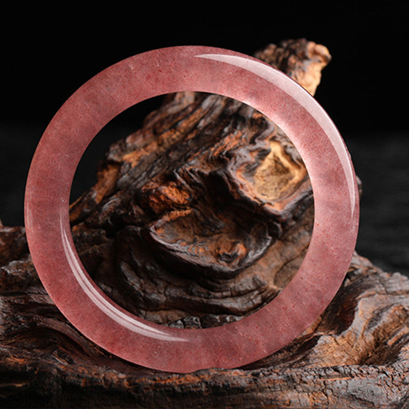 Bransoletka z Buddha Stones Naturalny Kwarc Truskawkowy Miłość Uzdrawiająca Bransoletka Bangle