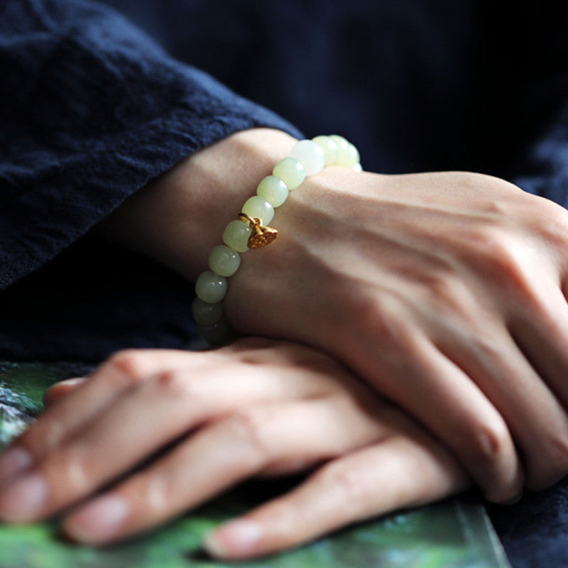 Regulowana bransoletka Jade Lotus Abundance