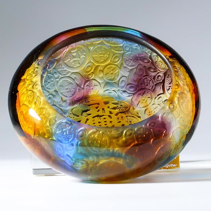 Ręcznie robione miski kryształowe Liuli Treasure Bowl Ingots Art Dekoracja domu - image 10