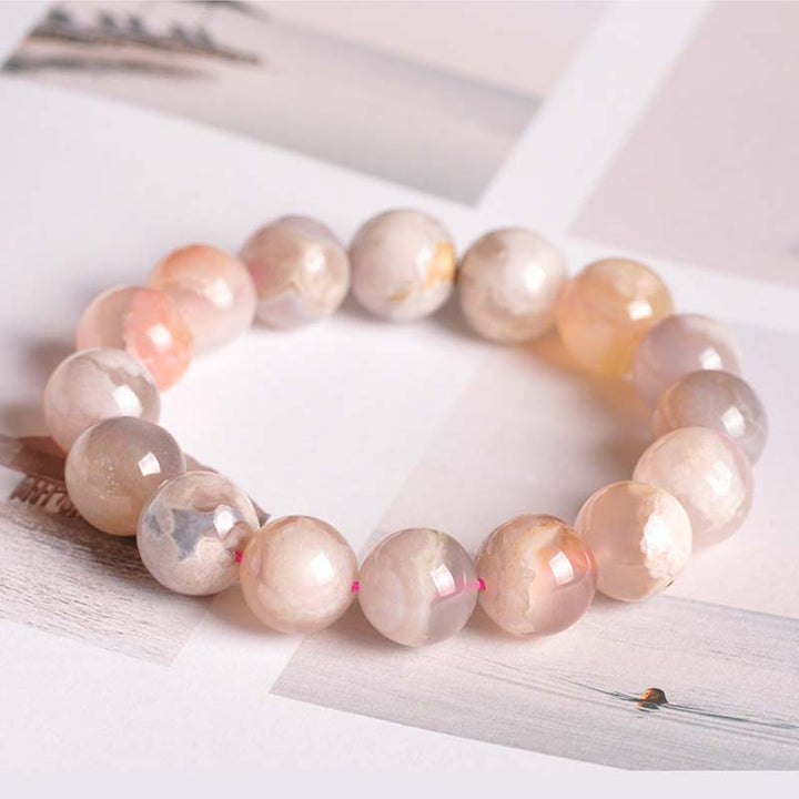 Bransoletka z Buddha Stones i agatem Sakura Peace Blessing