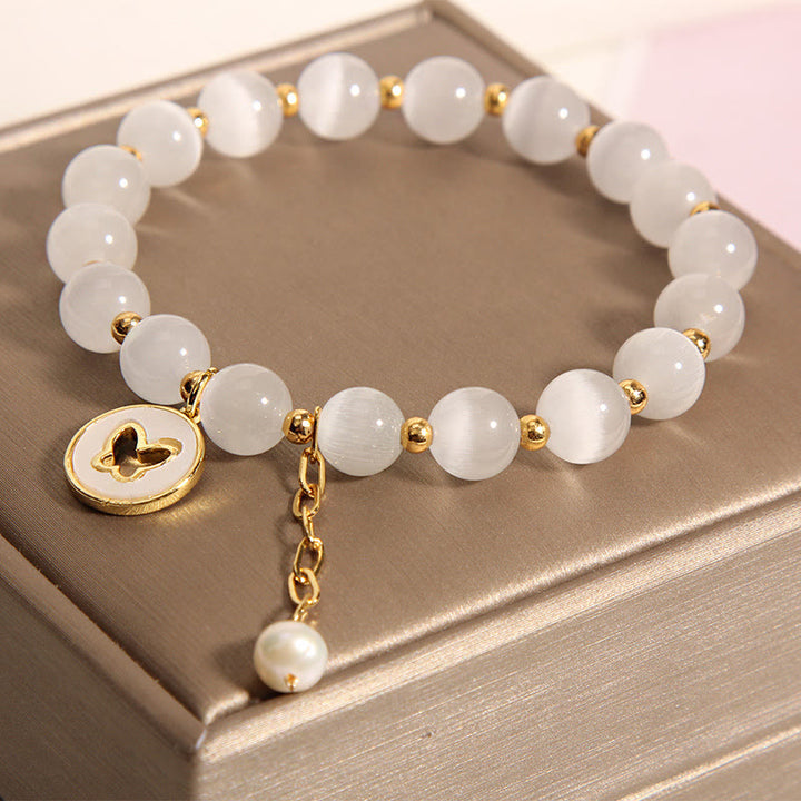 Bransoletka Buddha Stones Cat's Eye Butterfly Charm Love