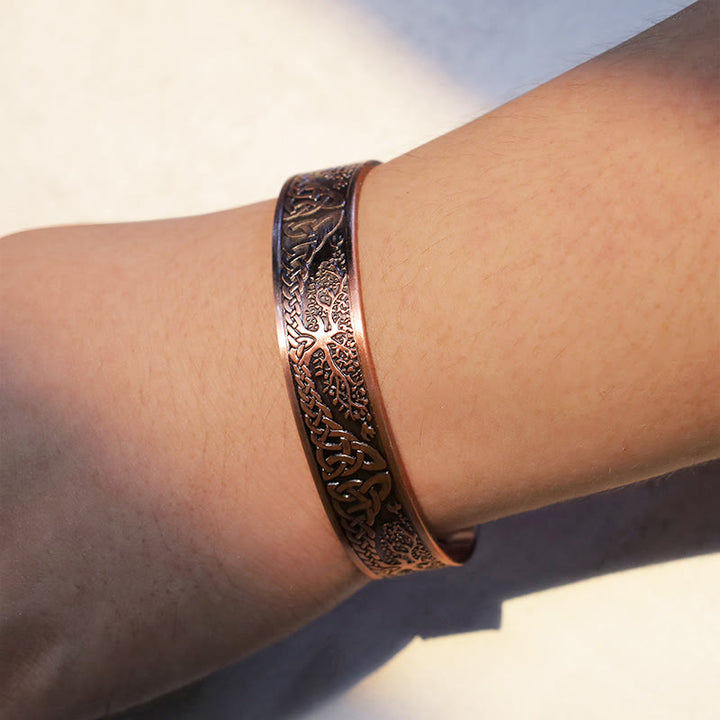 Buddha Stones Szczęśliwe Drzewo Życia Równowaga Magnetyczna Regulowana Bransoletka Mankietowa Bangle