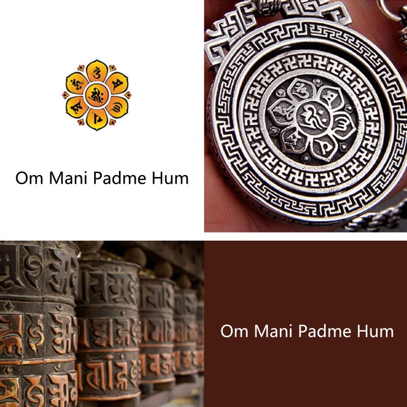 Buddha Stones Tybetańskie Om Mani Padme Hum Podwójny Dorje Vajra Obrotowy Naszyjnik Czystość Pokój Wisiorek - image 15