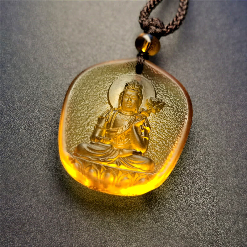 Buddha Stones Chiński Zodiak Natal Budda Błogosławieństwo Liuli Kryształ Współczucia Naszyjnik Wisiorek - Koń-Mahasattwa Bodhisattwa (Rozmiar wisiorka: ok. 4,5*3,8*1 cm) - image 7