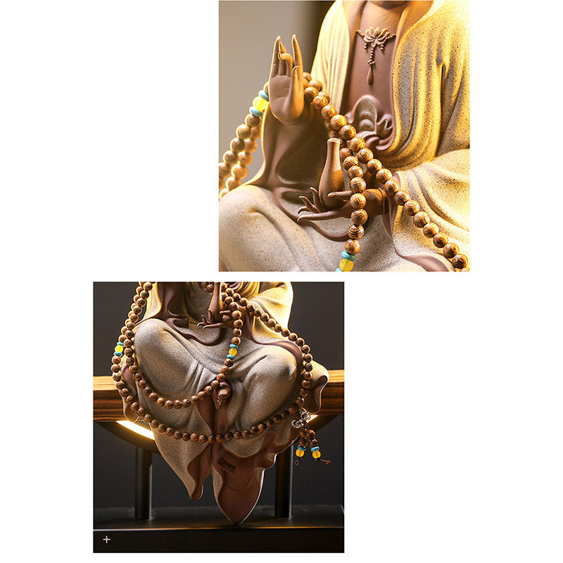 Buddha Stones Budda Awalokiteśwara Ceramiczny Lotos Relaksacyjny Kadzielnica Dekoracja - image 16