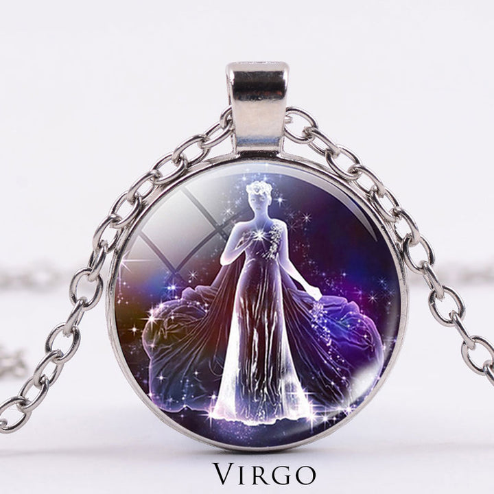 12 konstelacji zodiaku Księżyc Gwiaździste niebo Ochrona Błogosławieństwo Naszyjnik Wisiorek