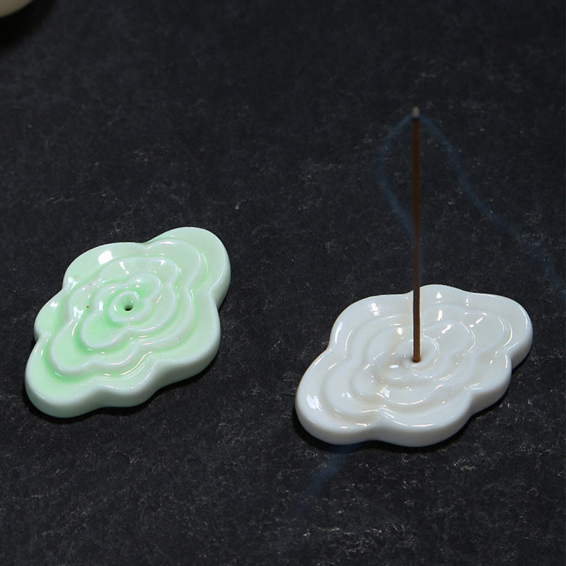 Buddha Stones Mini Pomyślne Chmury Projekt Uzdrawiający Patyk Ceramiczny Mały Kadzielnica Dekoracja