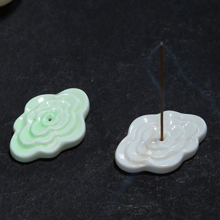 Buddha Stones Mini Pomyślne Chmury Projekt Uzdrawiający Patyk Ceramiczny Mały Kadzielnica Dekoracja