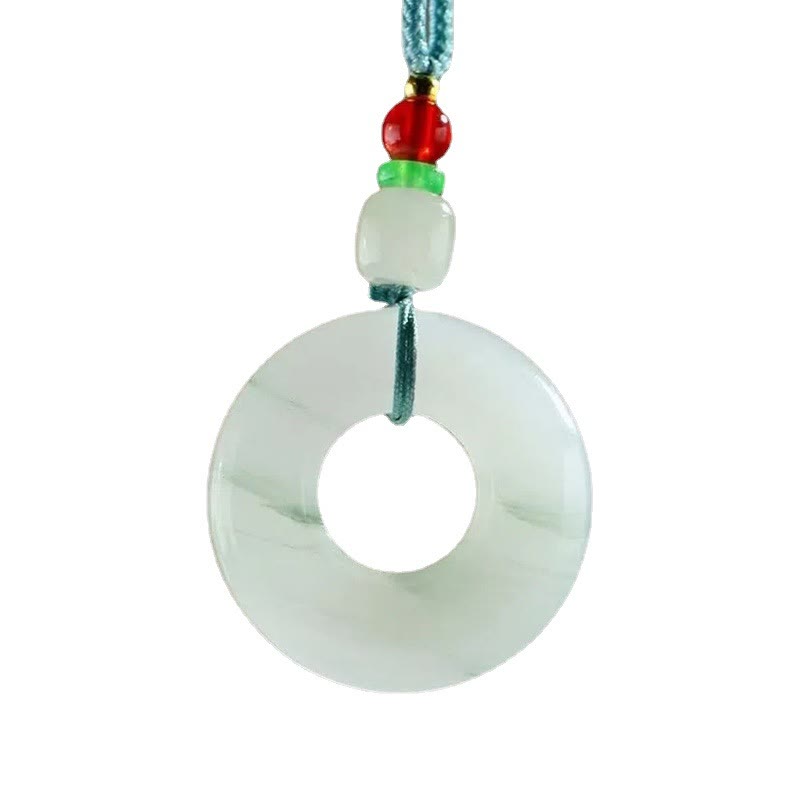 Naszyjnik z naturalnym jadeitem i klamrą pokoju, wisiorkiem na Buddha Stones