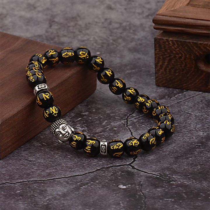 Bransoletka z amuletem z Buddha Stones i mantrą buddyjską