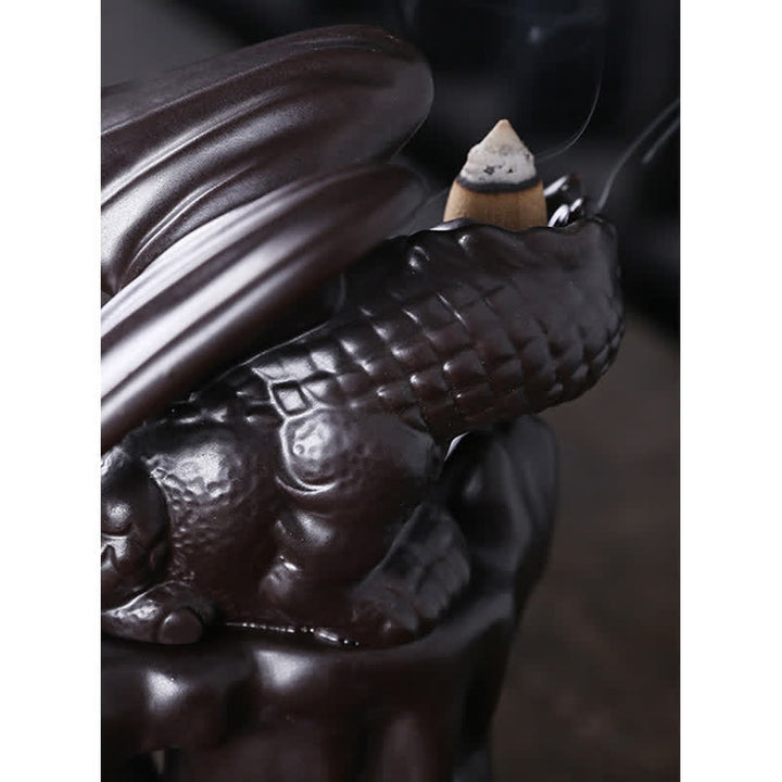 Nordic Dragon Ceramic Backflow Smoke Fountain Medytacja Uzdrawiająca Kadzielnica Dekoracja Kula Led
